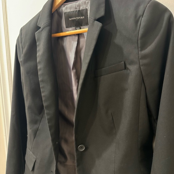 Banana Republic Womens Petite Two Button Pinpoint Lightweight Blazer  Sz 4 - Picture 7 of 8